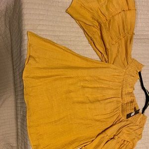 Mustard shirt with bell sleeves